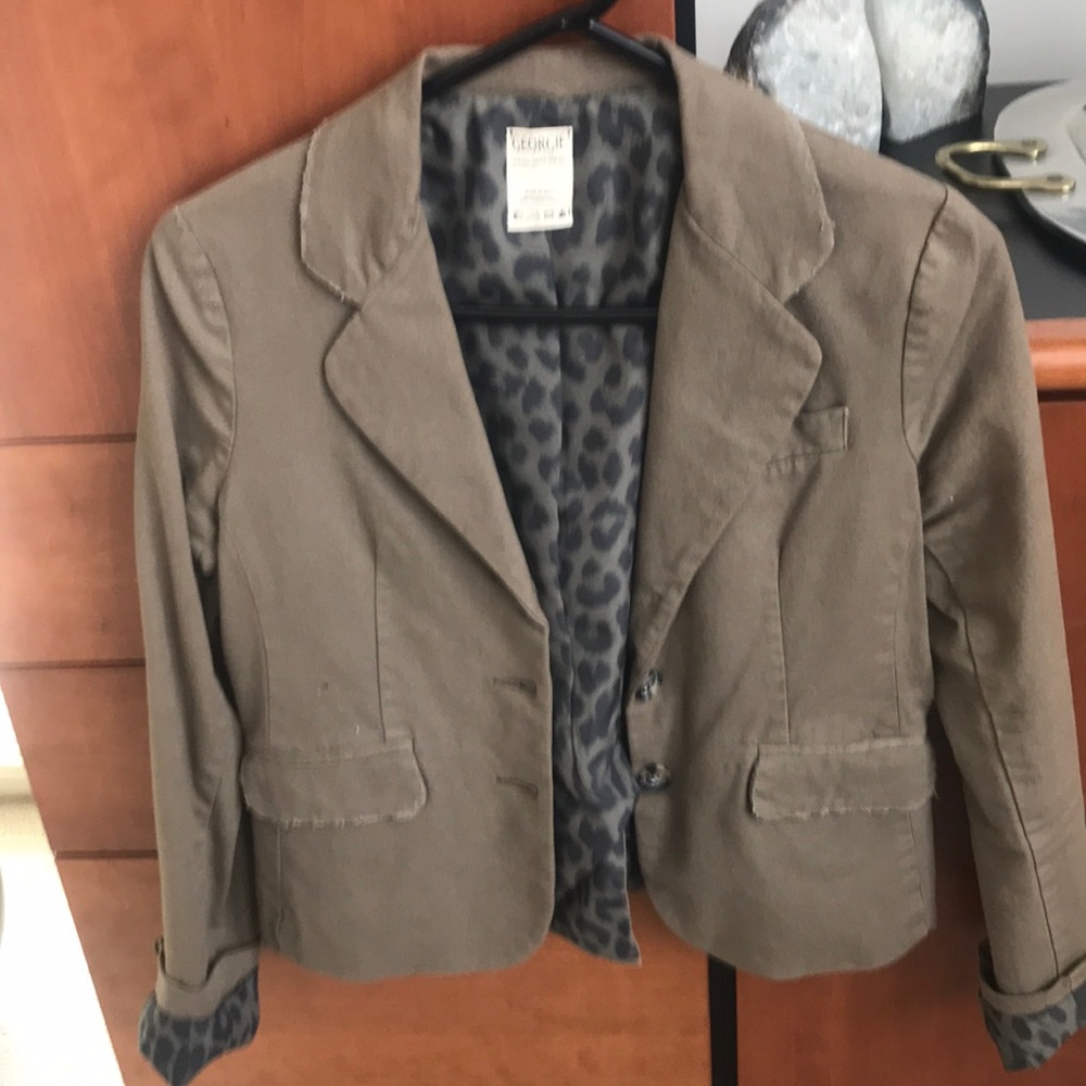 NWOT Georgie shrunken 4 blazer frayed army green